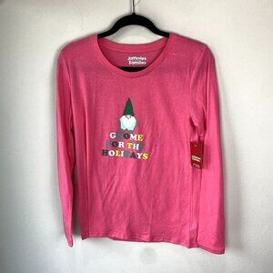 Jammies For Your Families Gnome for the Holidays Pink Pajama Top NWT S